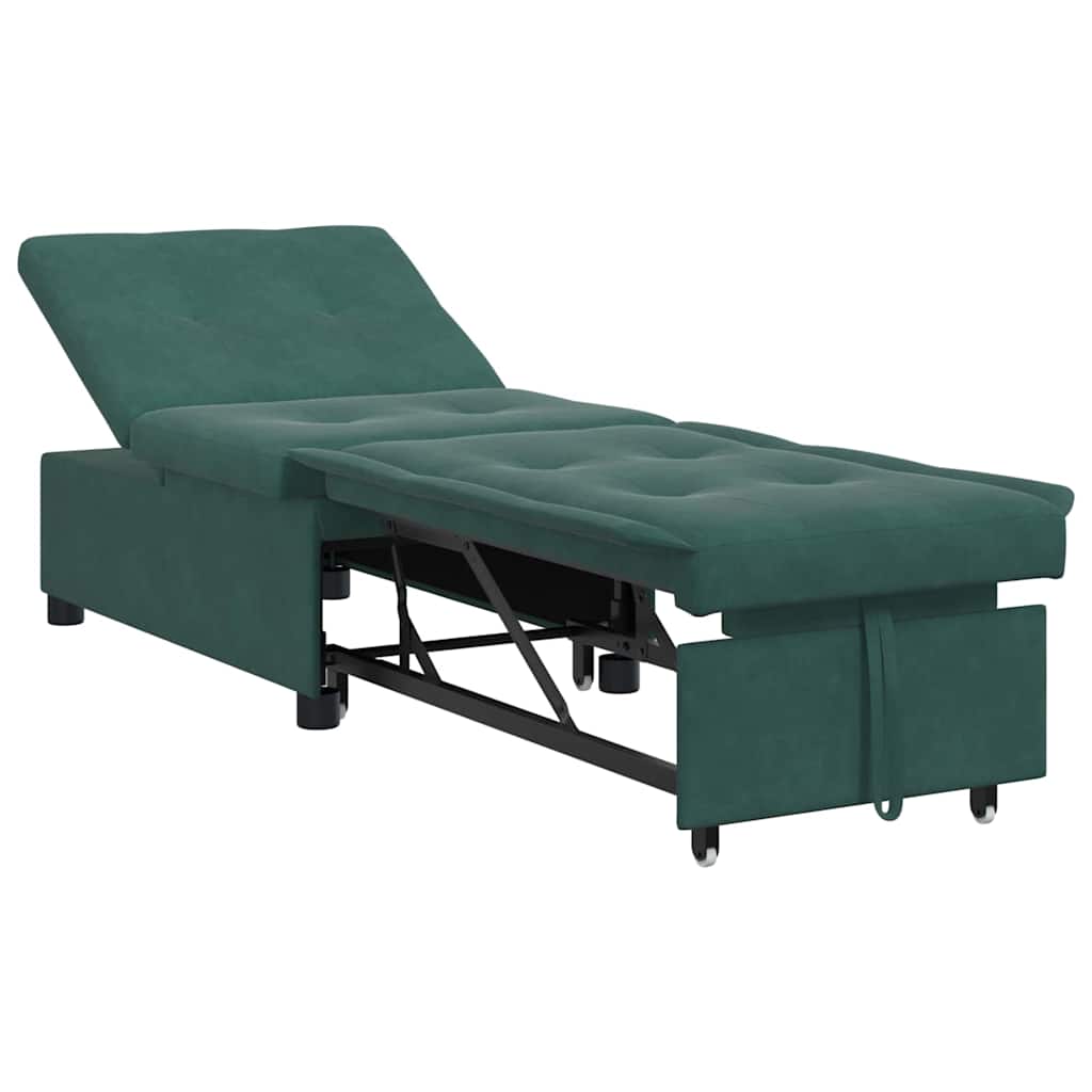 Schlafsofa Dunkelgrün 194 x 67 x 82 cm Samt