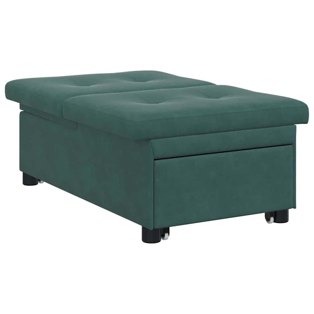 Schlafsofa Dunkelgrün 194 x 67 x 82 cm Samt