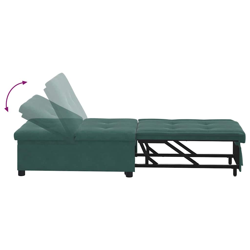 Schlafsofa Dunkelgrün 194 x 67 x 82 cm Samt