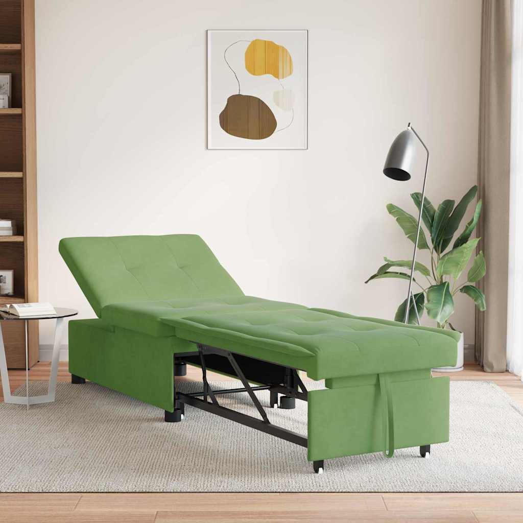 Schlafsofa Hellgrün 194 x 67 x 82 cm Samt