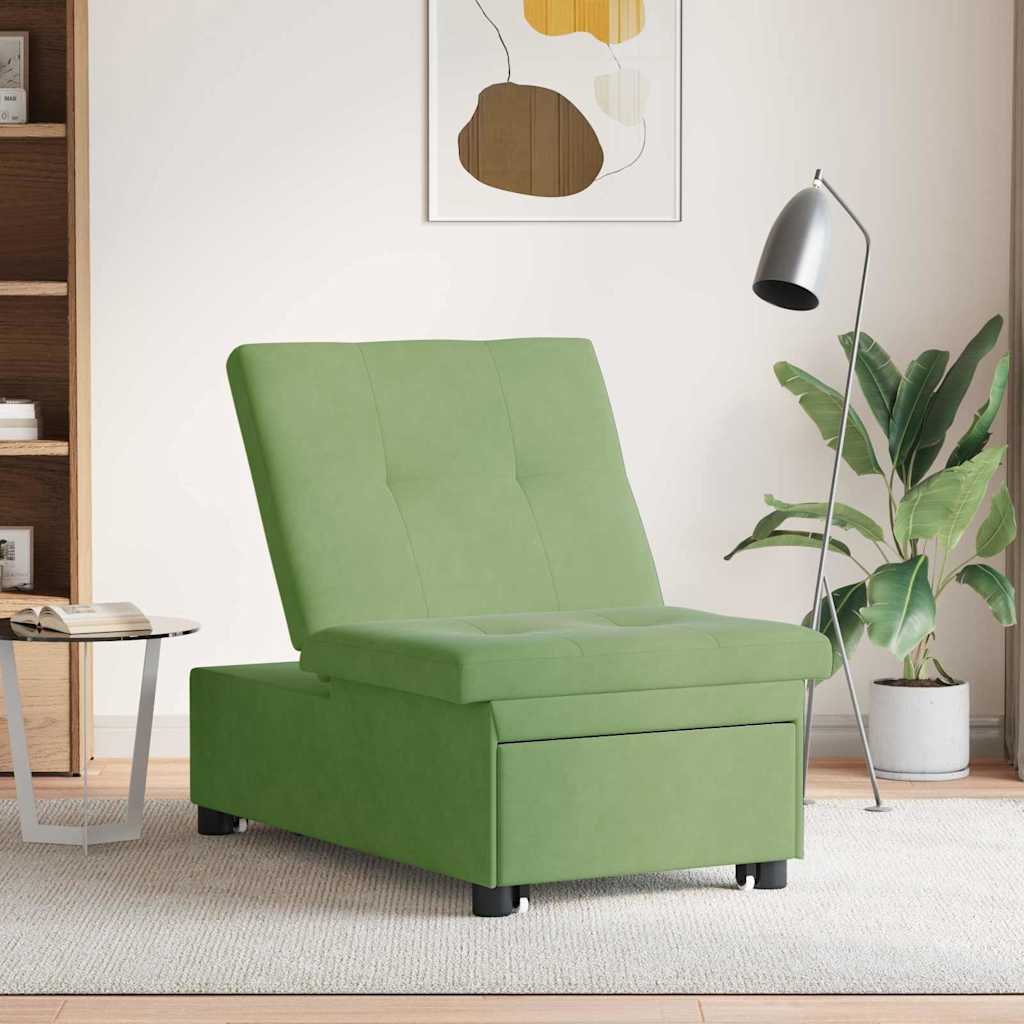 Schlafsofa Hellgrün 194 x 67 x 82 cm Samt