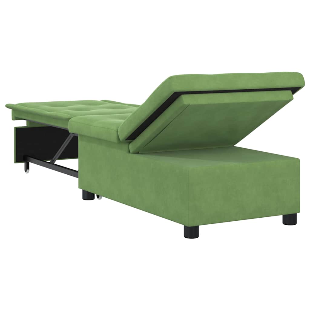 Schlafsofa Hellgrün 194 x 67 x 82 cm Samt