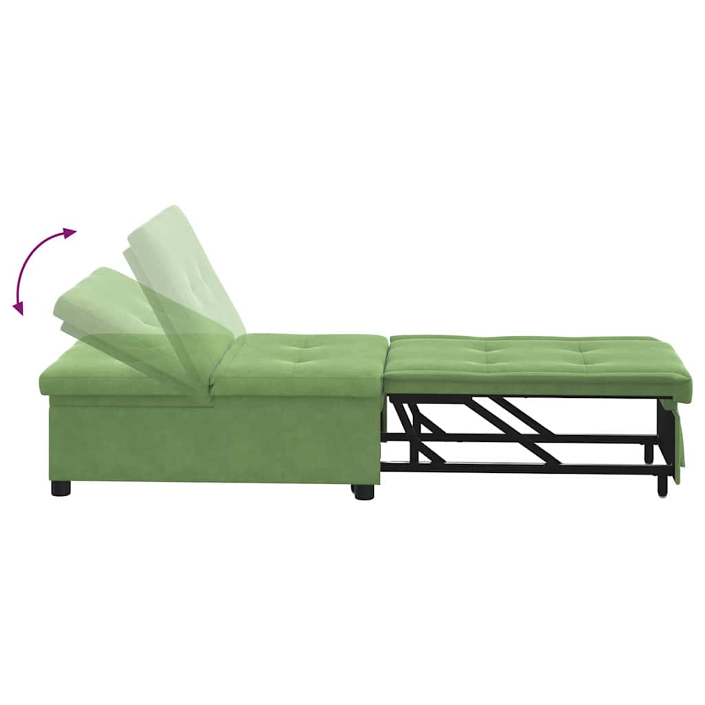 Schlafsofa Hellgrün 194 x 67 x 82 cm Samt
