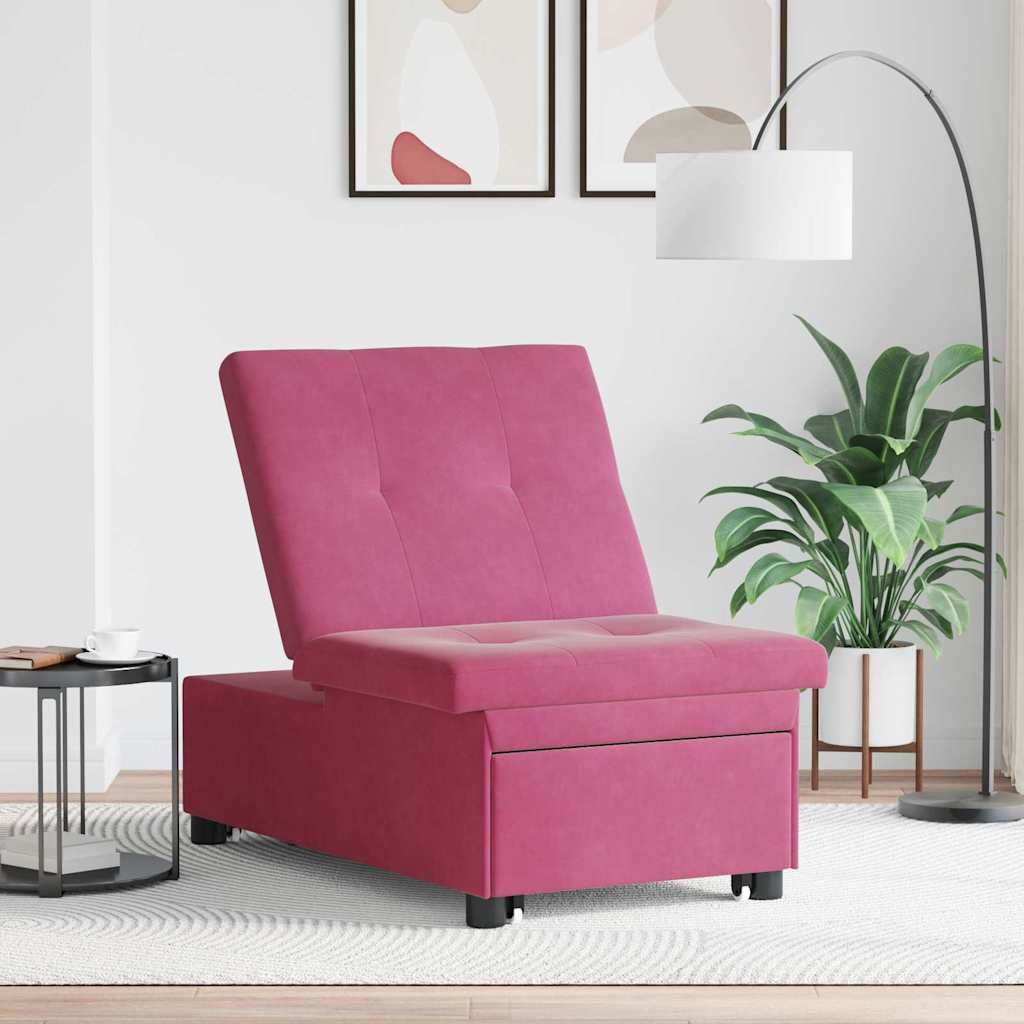 Schlafsofa Weinrot 194 x 67 x 82 cm Samt