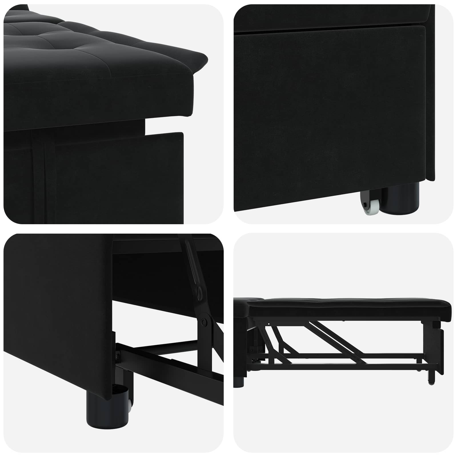 Schlafsofa Schwarz 194 x 67 x 82 cm Samt