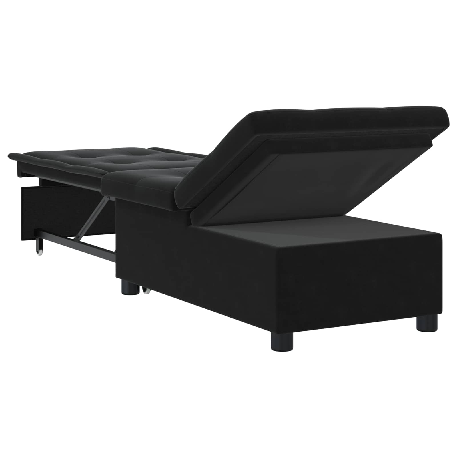 Schlafsofa Schwarz 194 x 67 x 82 cm Samt