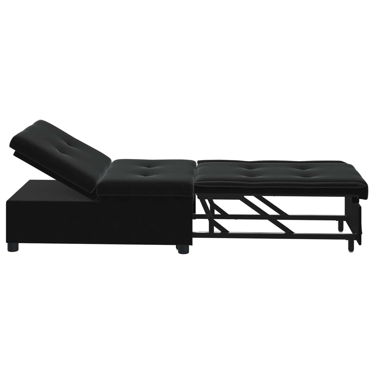 Schlafsofa Schwarz 194 x 67 x 82 cm Samt