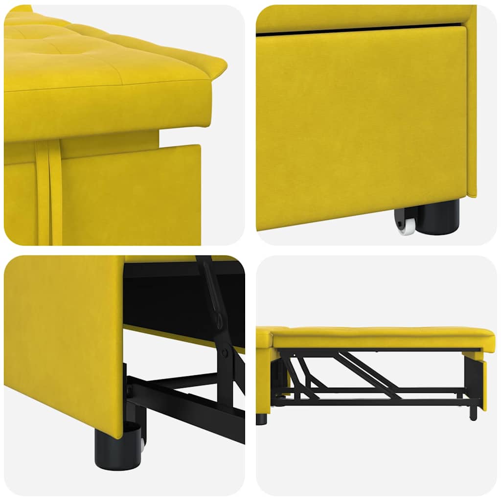 Schlafsofa Gelb 194 x 67 x 82 cm Samt