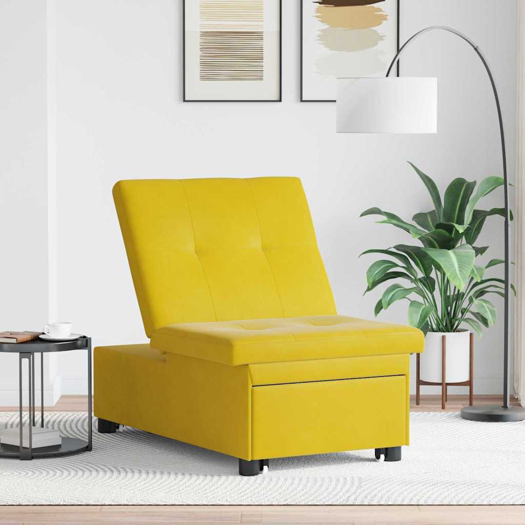 Schlafsofa Gelb 194 x 67 x 82 cm Samt