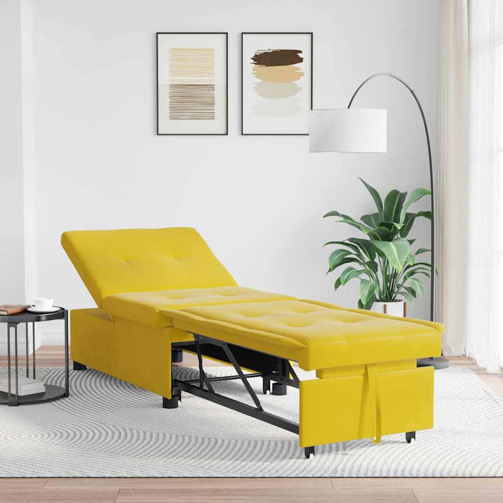 Schlafsofa Gelb 194 x 67 x 82 cm Samt