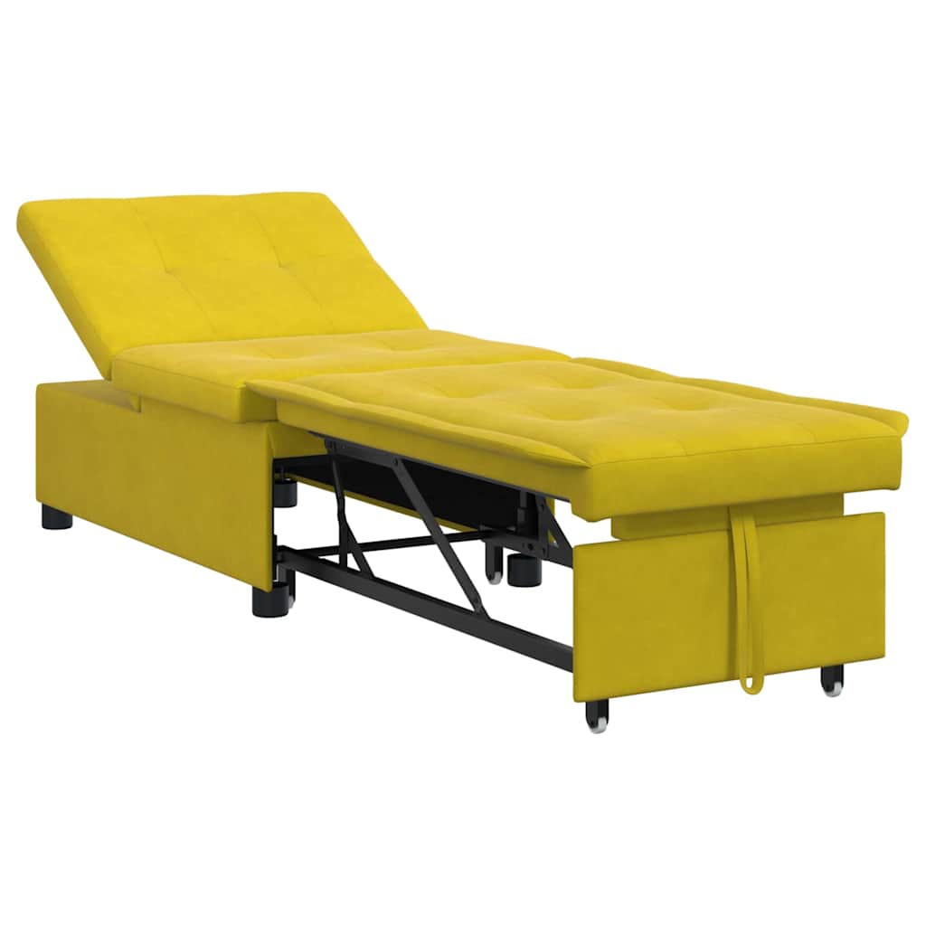 Schlafsofa Gelb 194 x 67 x 82 cm Samt