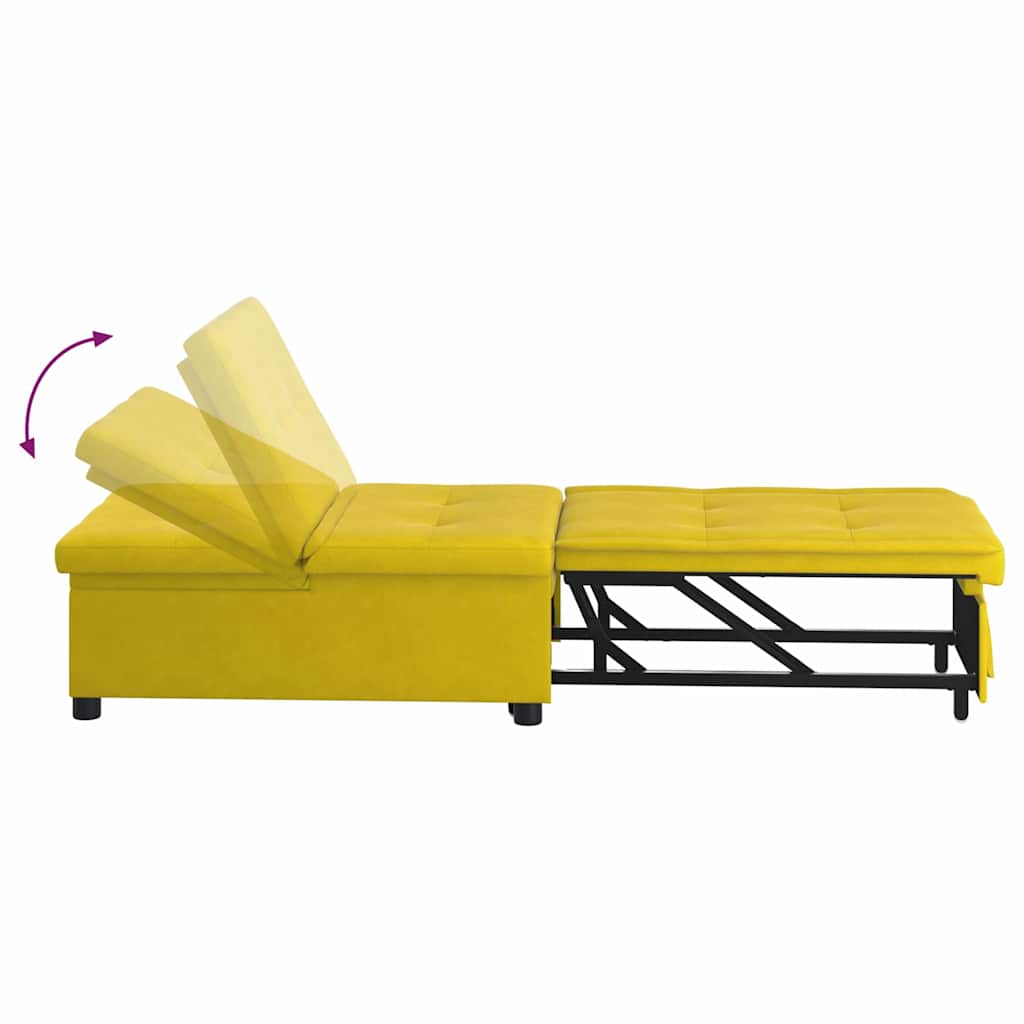 Schlafsofa Gelb 194 x 67 x 82 cm Samt