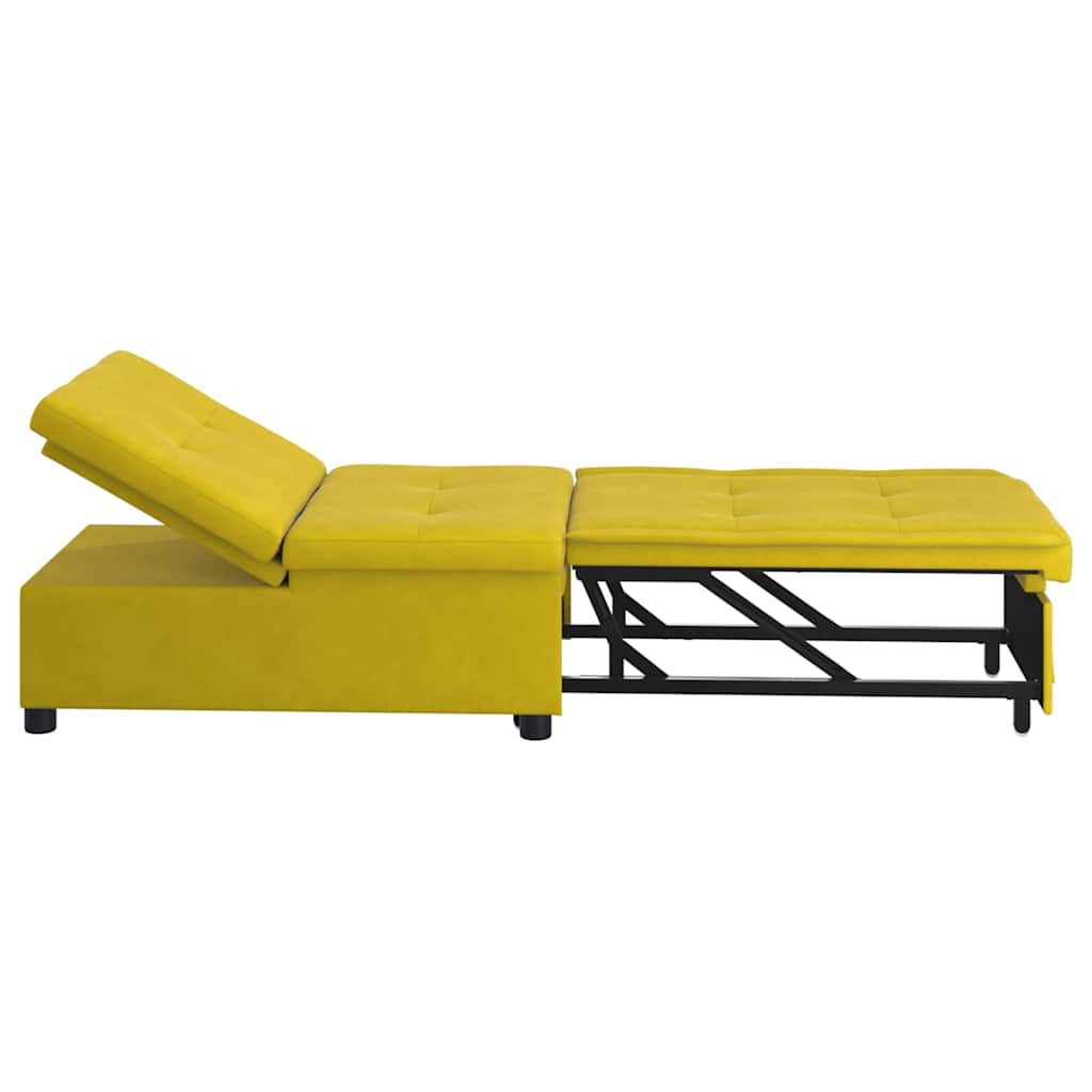 Schlafsofa Gelb 194 x 67 x 82 cm Samt