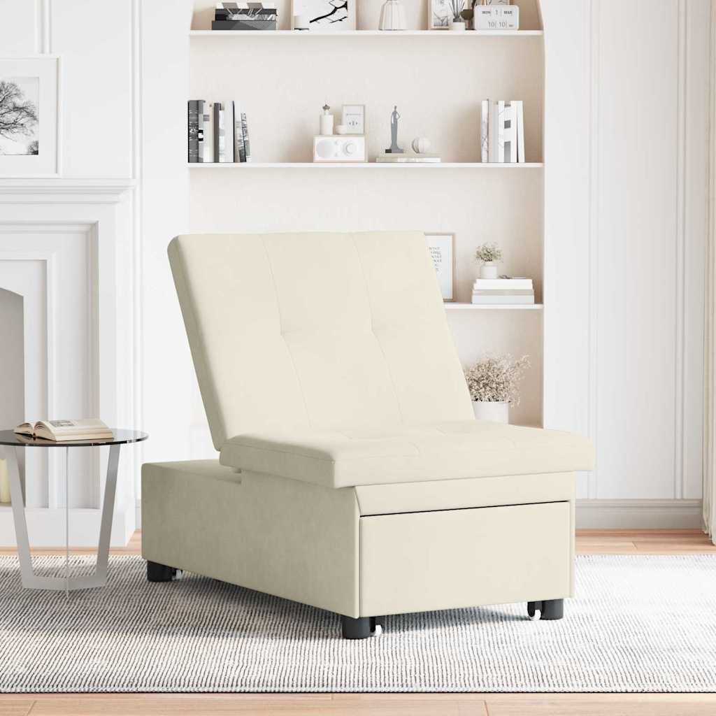 Schlafsofa Creme 194 x 67 x 82 cm Samt