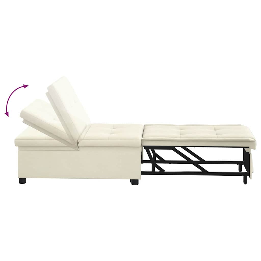 Schlafsofa Creme 194 x 67 x 82 cm Samt