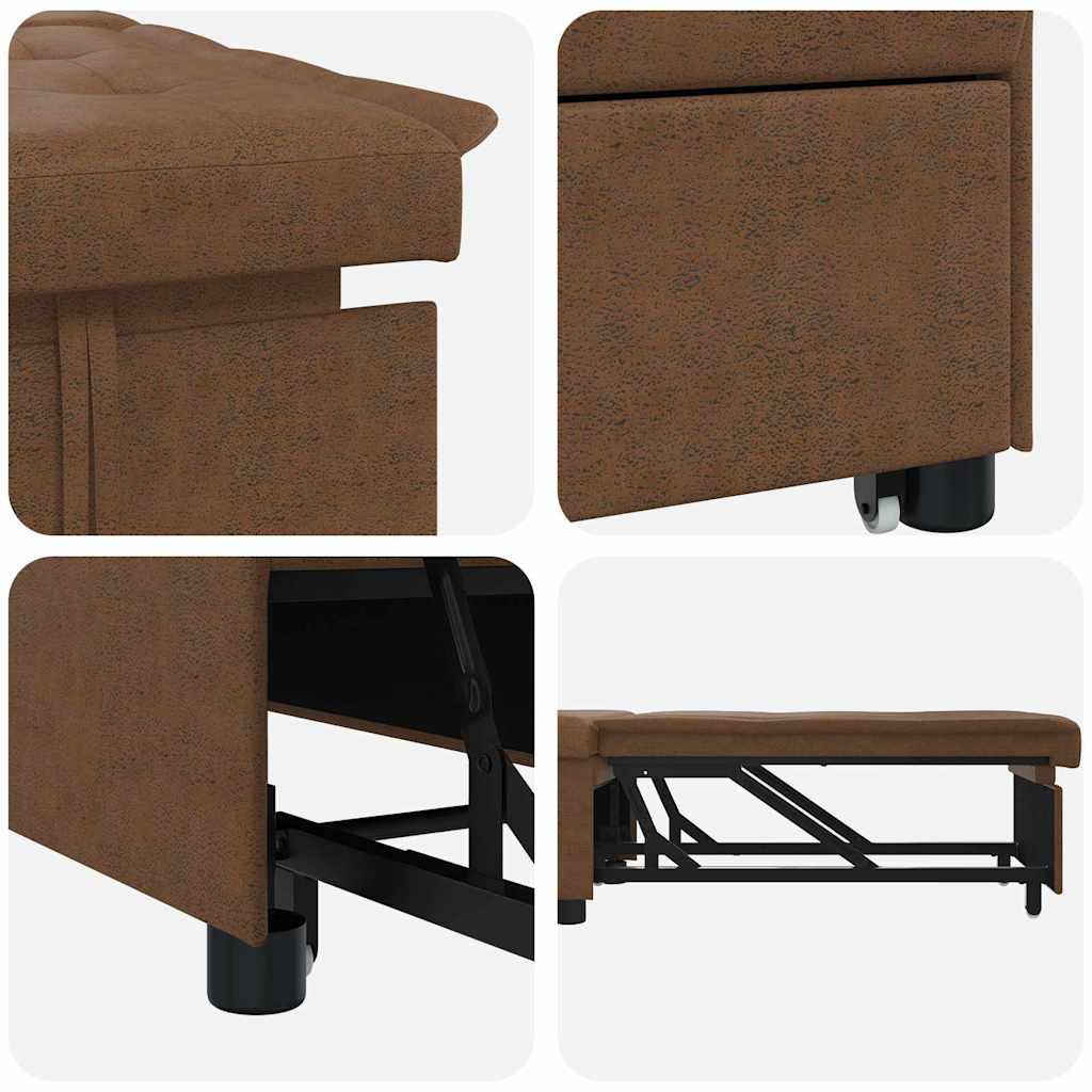 Schlafsofa Braun 194 x 67 x 82 cm Huahua Stoff