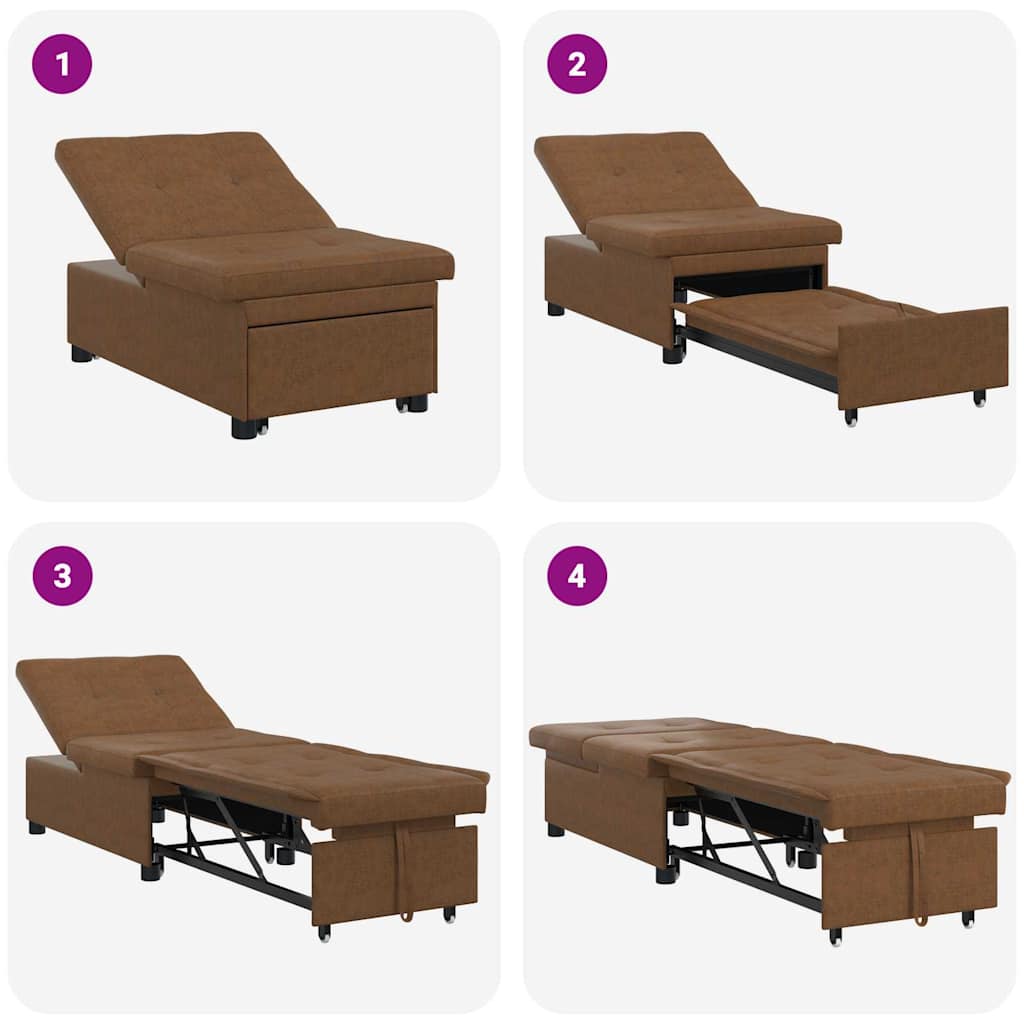 Schlafsofa Braun 194 x 67 x 82 cm Huahua Stoff