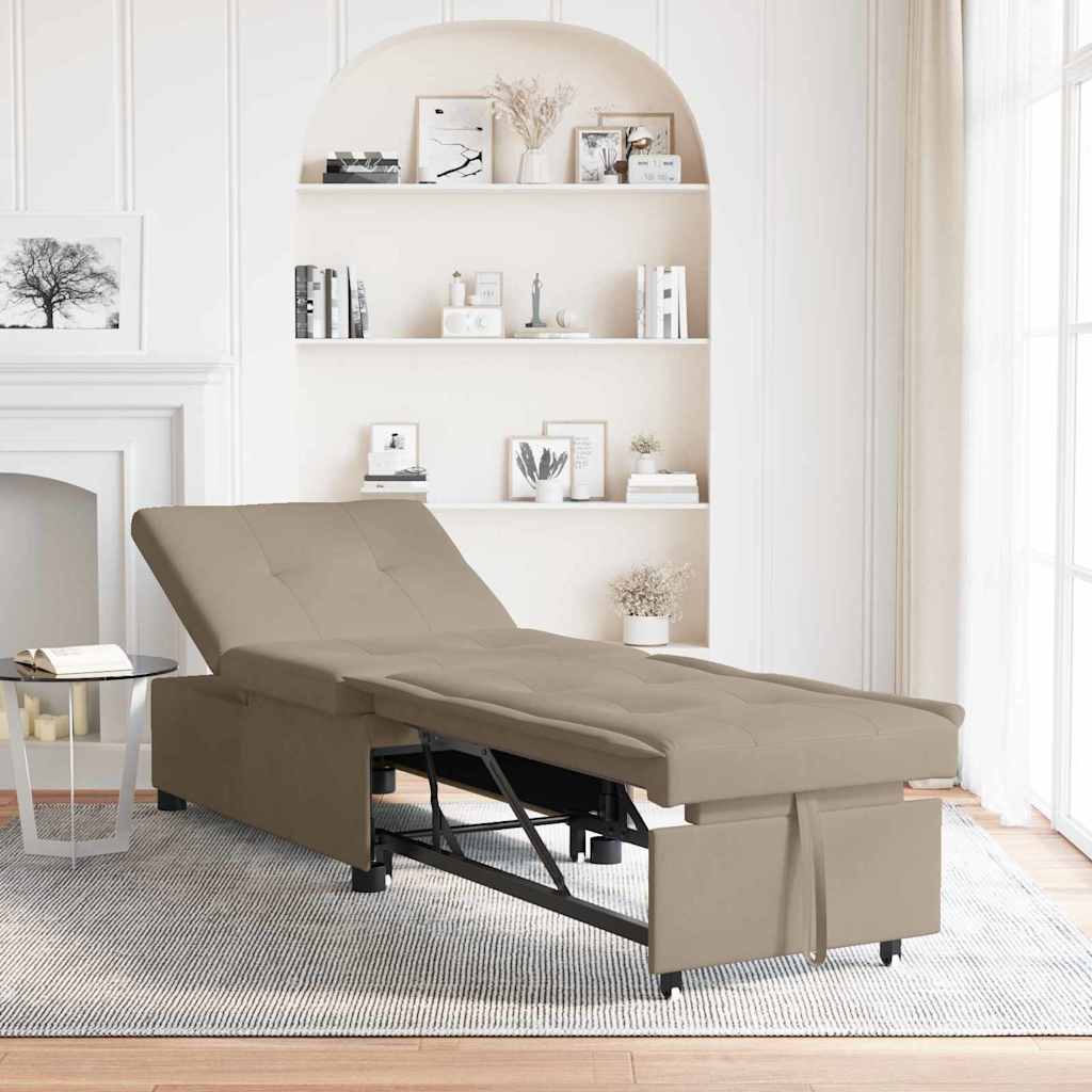 Pull Out Sofa Bed Taupe 194 x 67 x 82 cm Mikrofaser