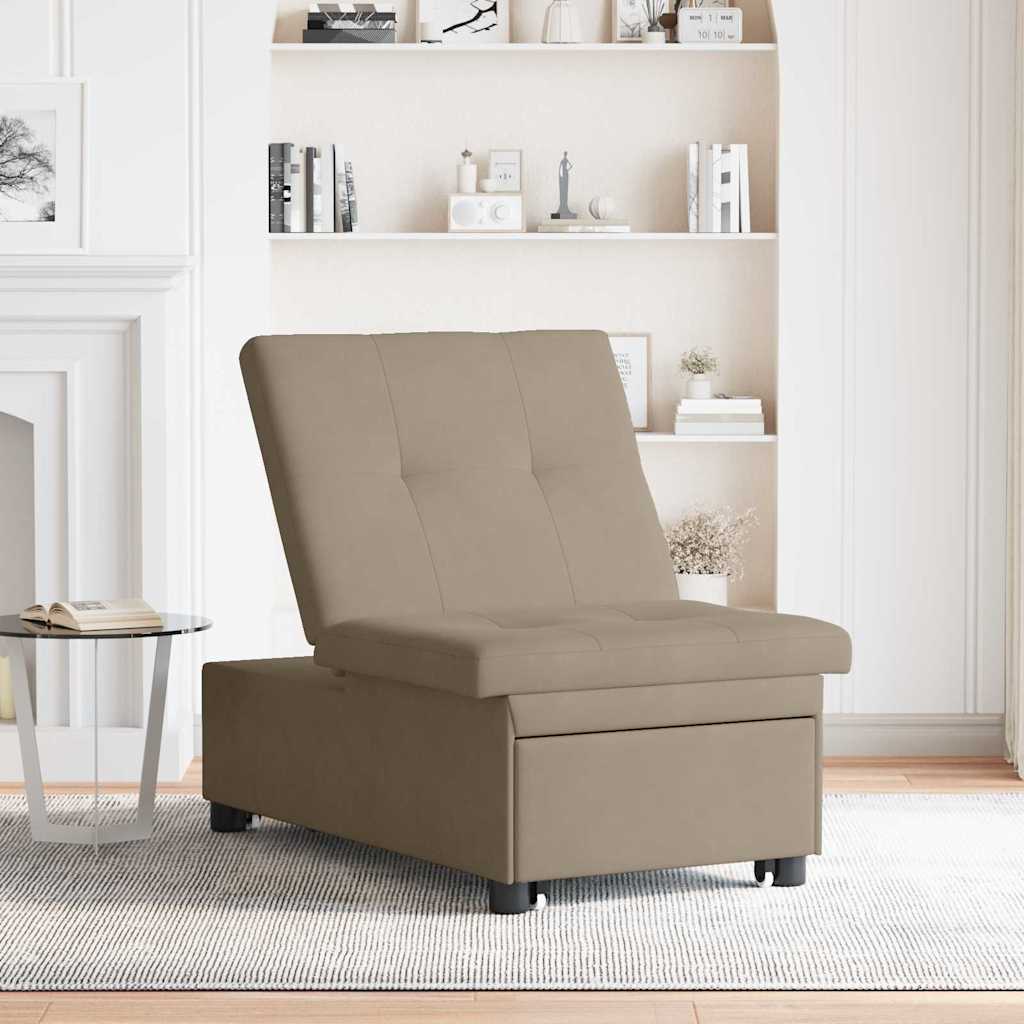 Pull Out Sofa Bed Taupe 194 x 67 x 82 cm Mikrofaser