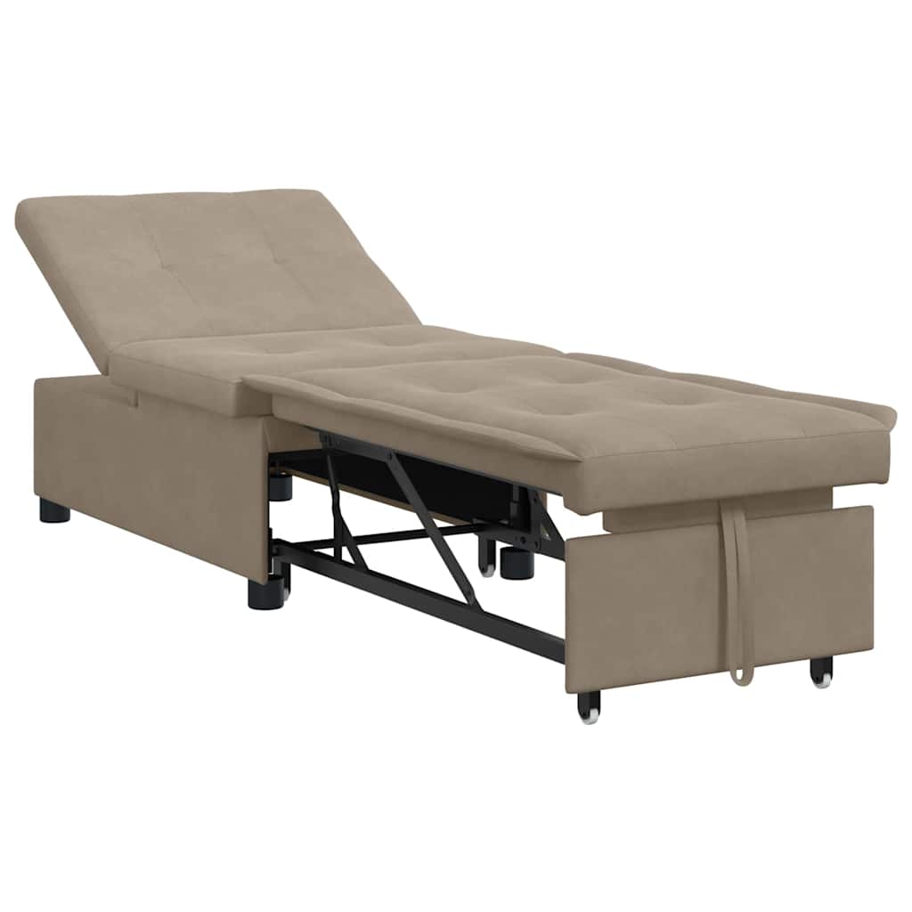 Pull Out Sofa Bed Taupe 194 x 67 x 82 cm Mikrofaser