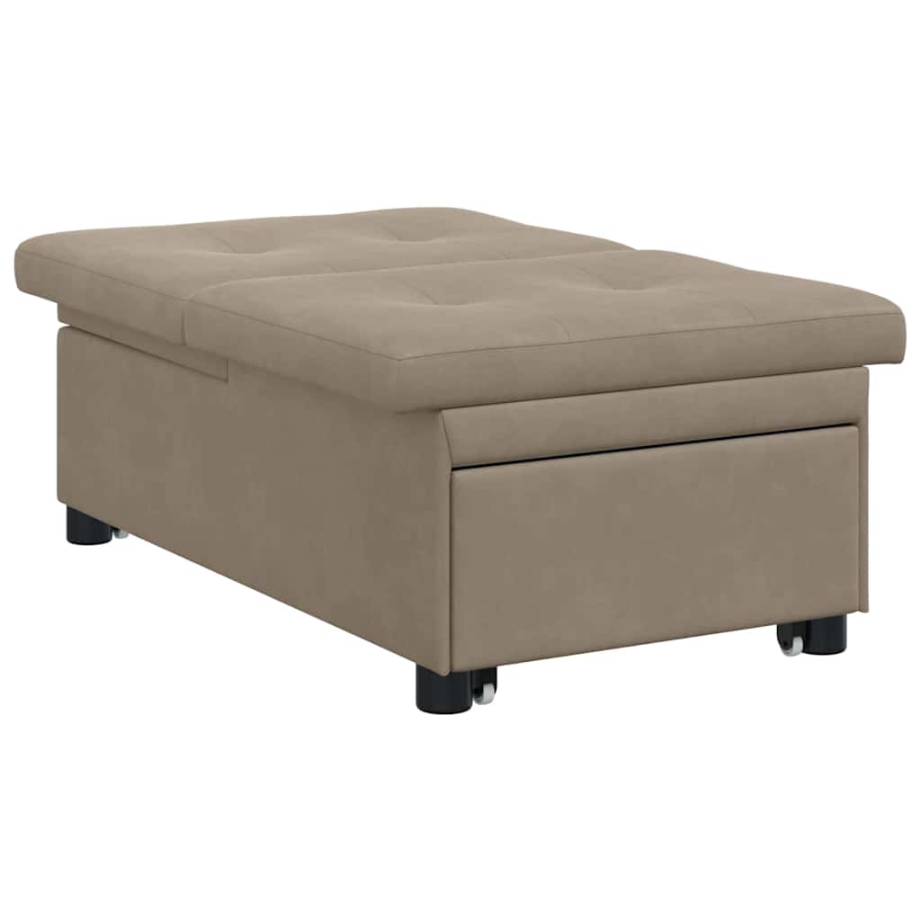 Pull Out Sofa Bed Taupe 194 x 67 x 82 cm Mikrofaser