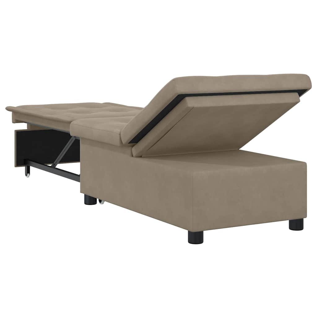 Pull Out Sofa Bed Taupe 194 x 67 x 82 cm Mikrofaser