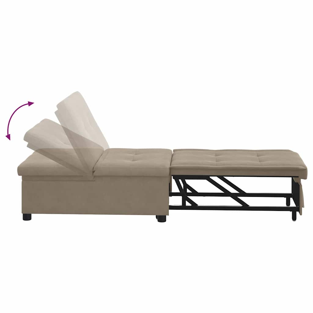 Pull Out Sofa Bed Taupe 194 x 67 x 82 cm Mikrofaser