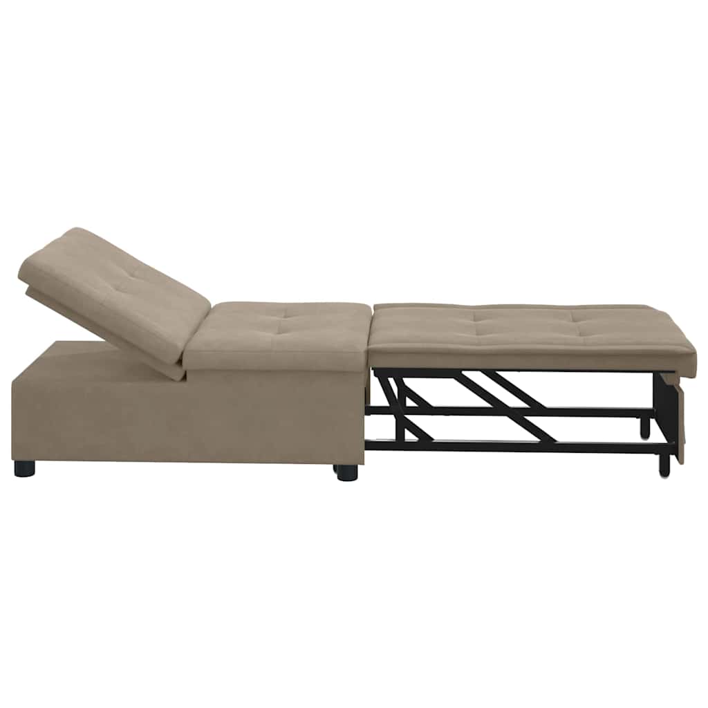 Pull Out Sofa Bed Taupe 194 x 67 x 82 cm Mikrofaser