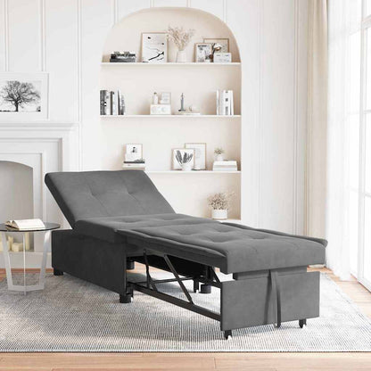 Pull Out Sofa Bed Dunkelgrau 194 x 67 x 82 cm Mikrofaser
