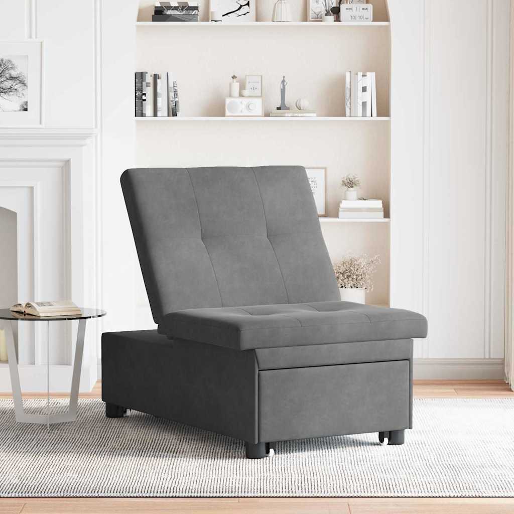 Pull Out Sofa Bed Dunkelgrau 194 x 67 x 82 cm Mikrofaser