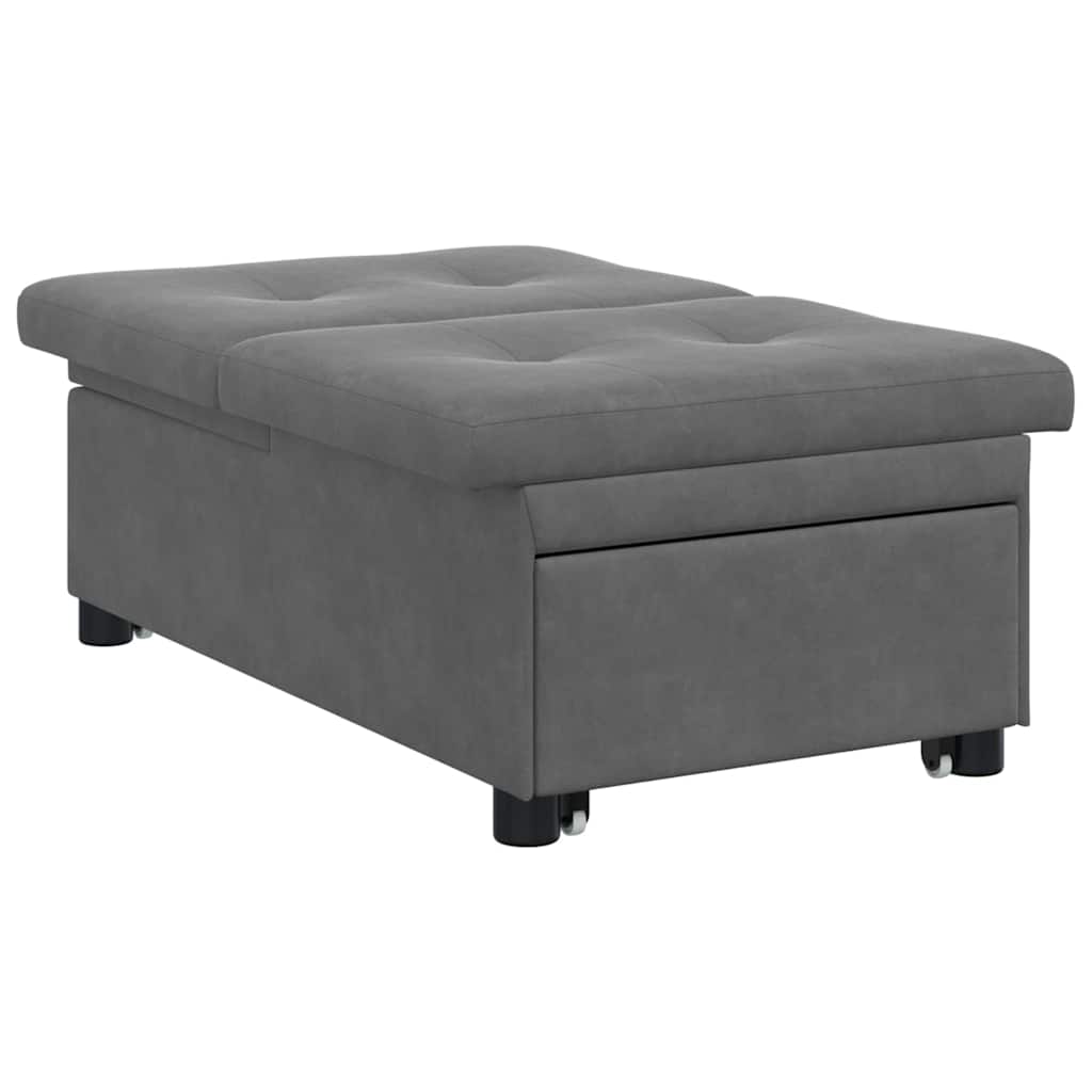 Pull Out Sofa Bed Dunkelgrau 194 x 67 x 82 cm Mikrofaser
