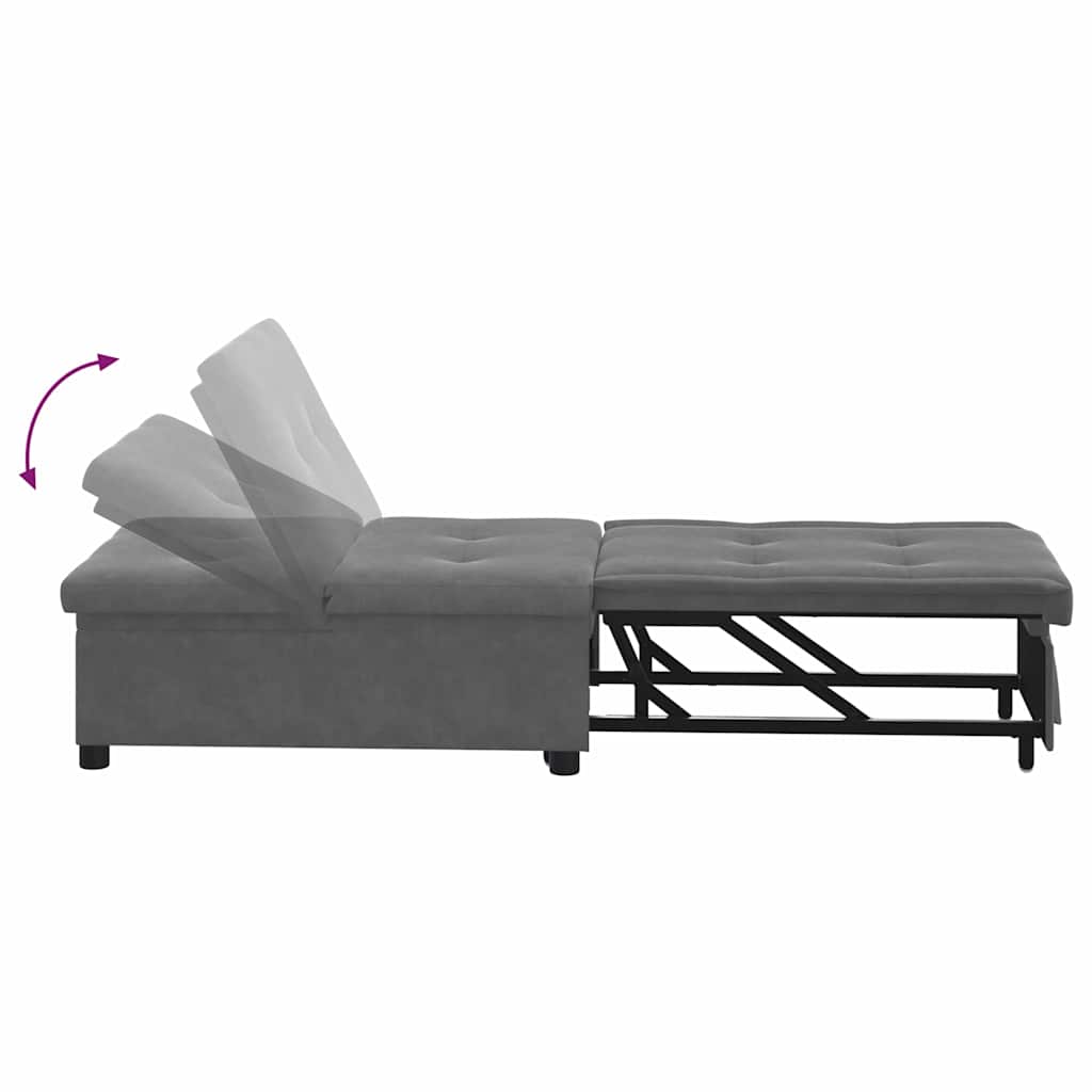 Pull Out Sofa Bed Dunkelgrau 194 x 67 x 82 cm Mikrofaser