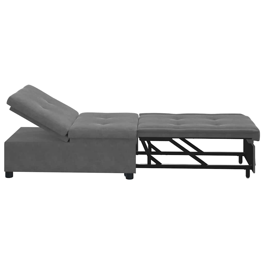 Pull Out Sofa Bed Dunkelgrau 194 x 67 x 82 cm Mikrofaser
