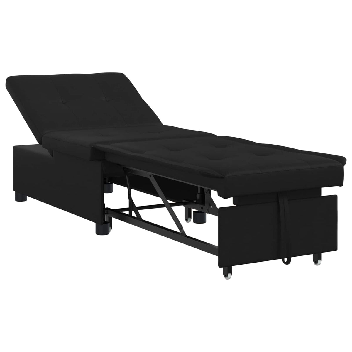Pull Out Sofa Bed Schwarz 194 x 67 x 82 cm Mikrofaser