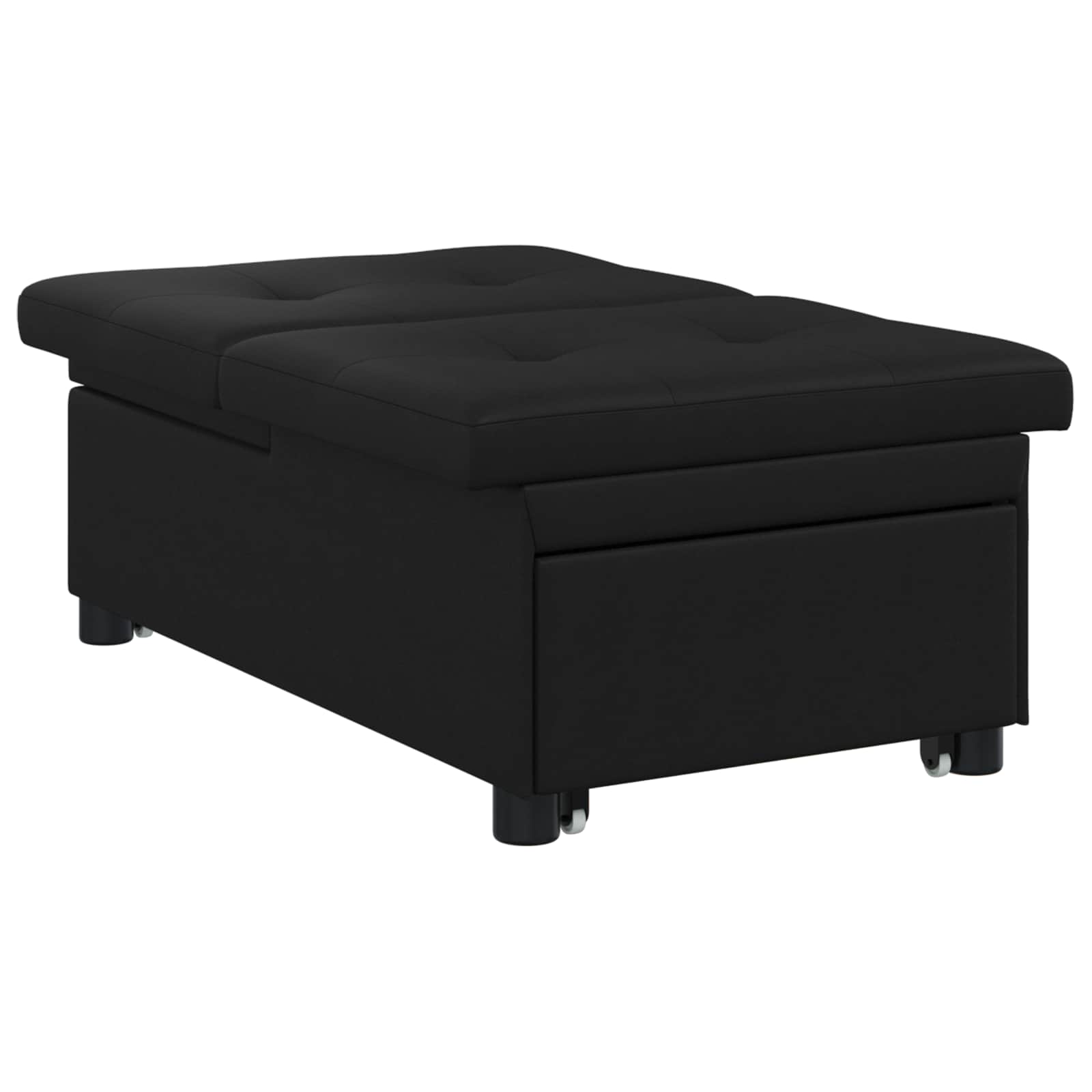 Pull Out Sofa Bed Schwarz 194 x 67 x 82 cm Mikrofaser