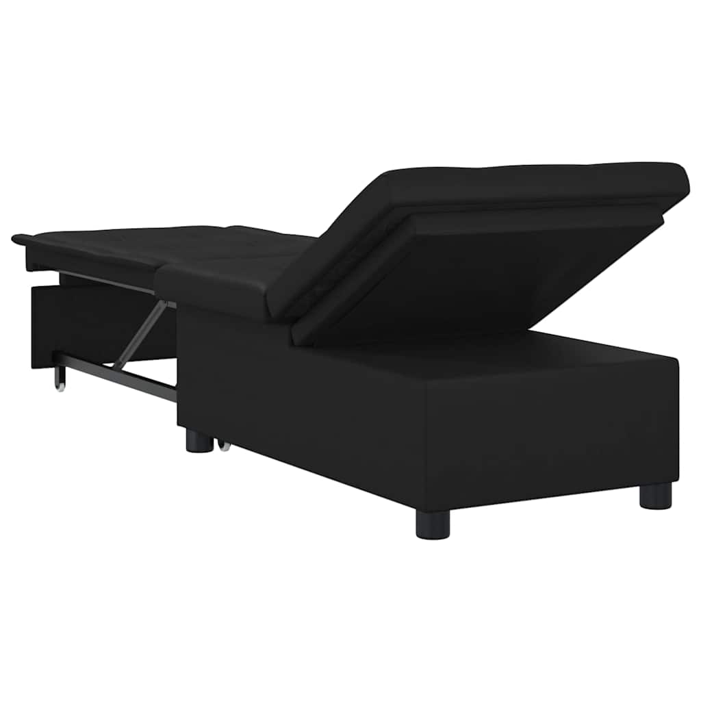 Pull Out Sofa Bed Schwarz 194 x 67 x 82 cm Mikrofaser