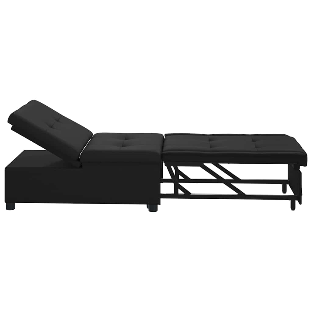 Pull Out Sofa Bed Schwarz 194 x 67 x 82 cm Mikrofaser