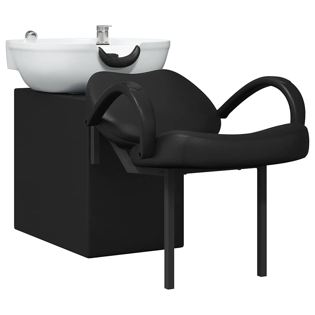 Shampoo Stuhl Schwarz und Weiß 136 x 60 x 92 cm Kunststoff