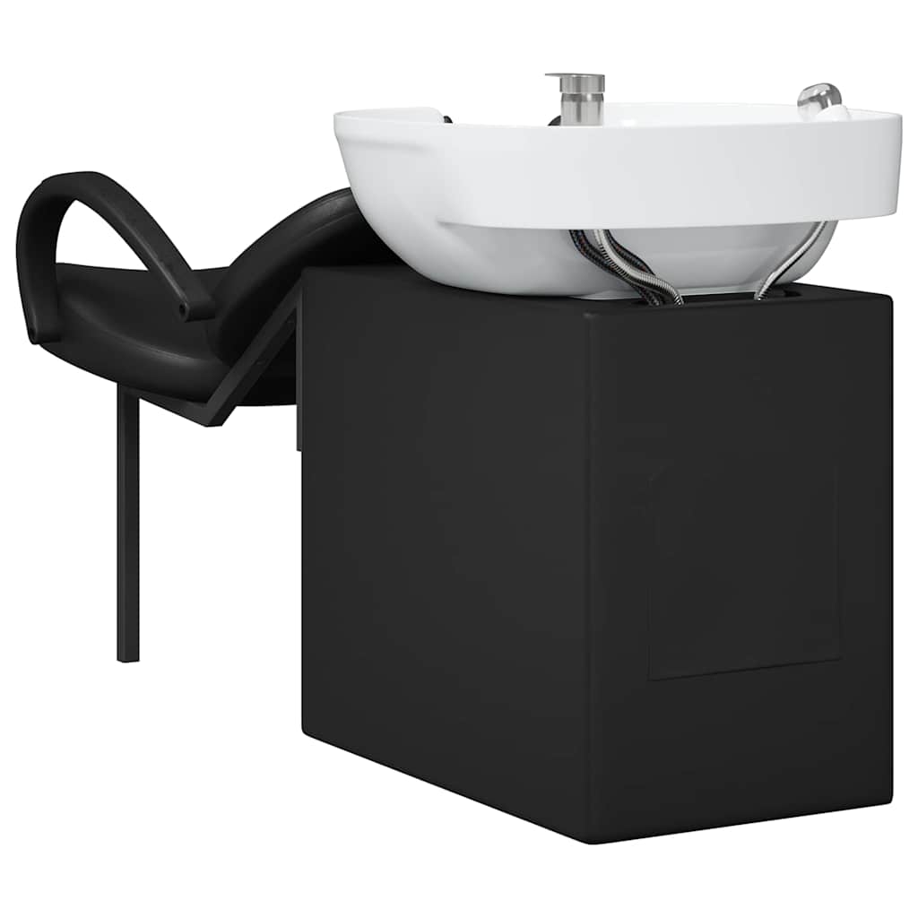 Shampoo Stuhl Schwarz und Weiß 136 x 60 x 92 cm Kunststoff