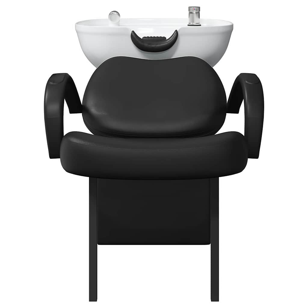 Shampoo Stuhl Schwarz und Weiß 136 x 60 x 92 cm Kunststoff