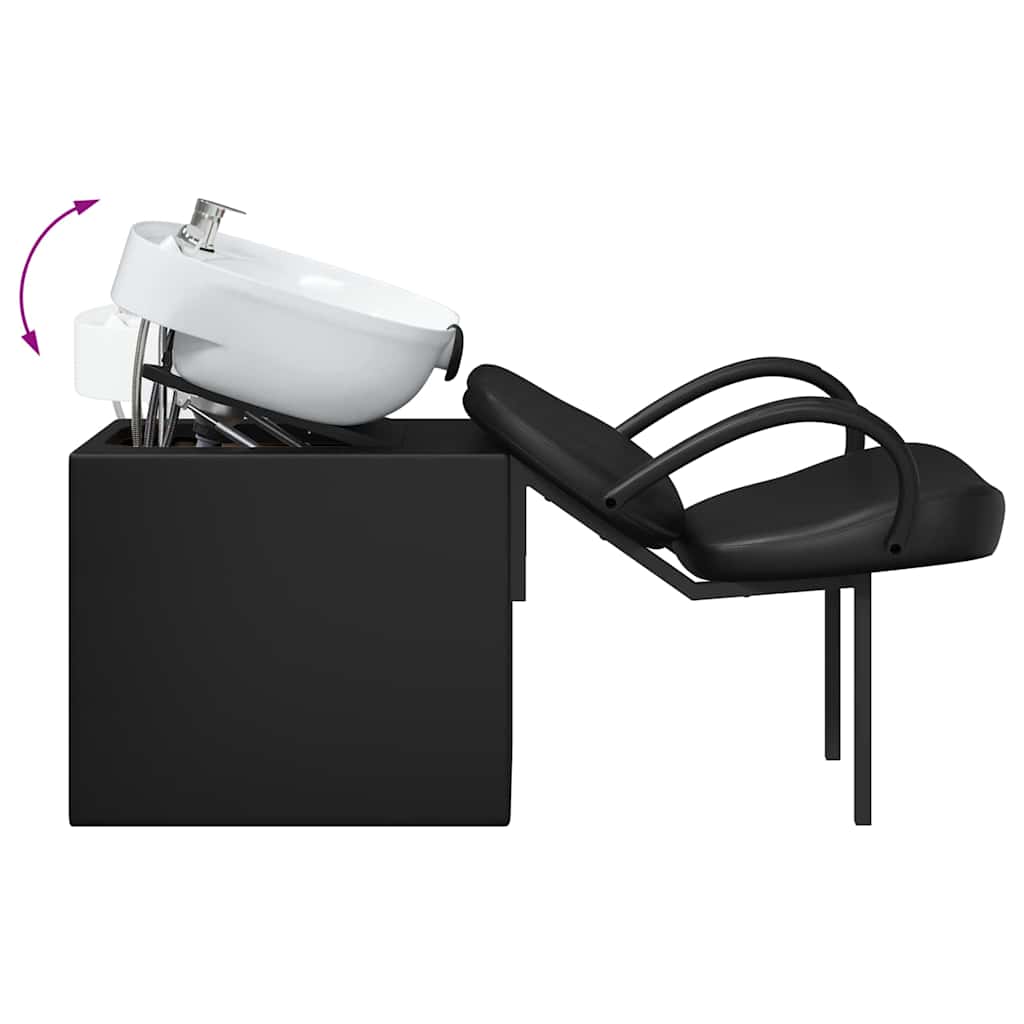 Shampoo Stuhl Schwarz und Weiß 136 x 60 x 92 cm PVC