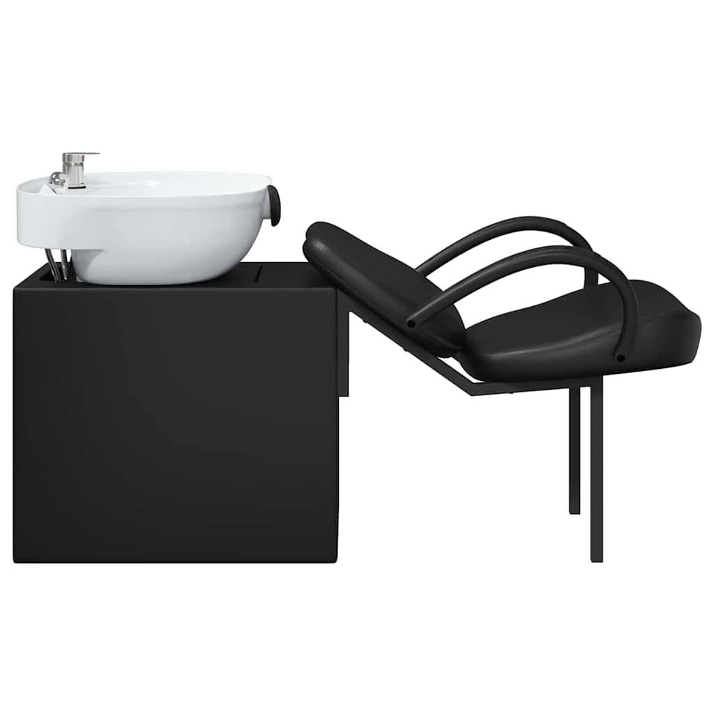 Shampoo Stuhl Schwarz und Weiß 136 x 60 x 92 cm Kunststoff