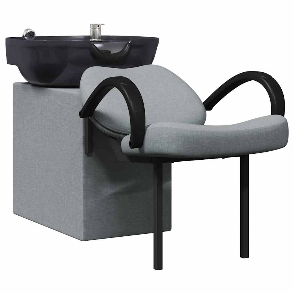 Shampoo Stuhl Hellgrau und Schwarz 136 x 60 x 92 cm Stoff