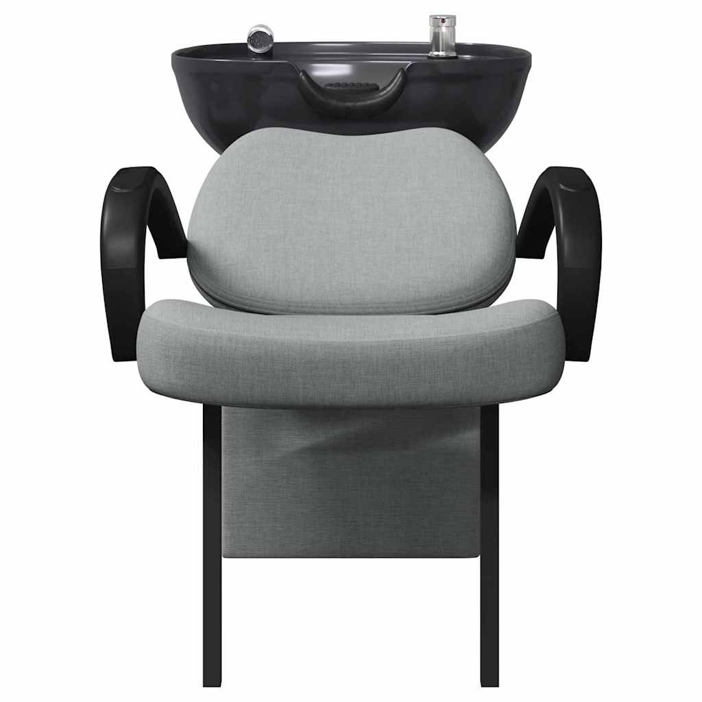 Shampoo Stuhl Hellgrau und Schwarz 136 x 60 x 92 cm Stoff