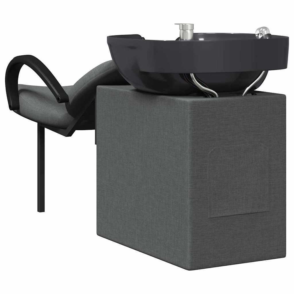 Shampoo Stuhl Dunkelgrau und Schwarz 136 x 60 x 92 cm