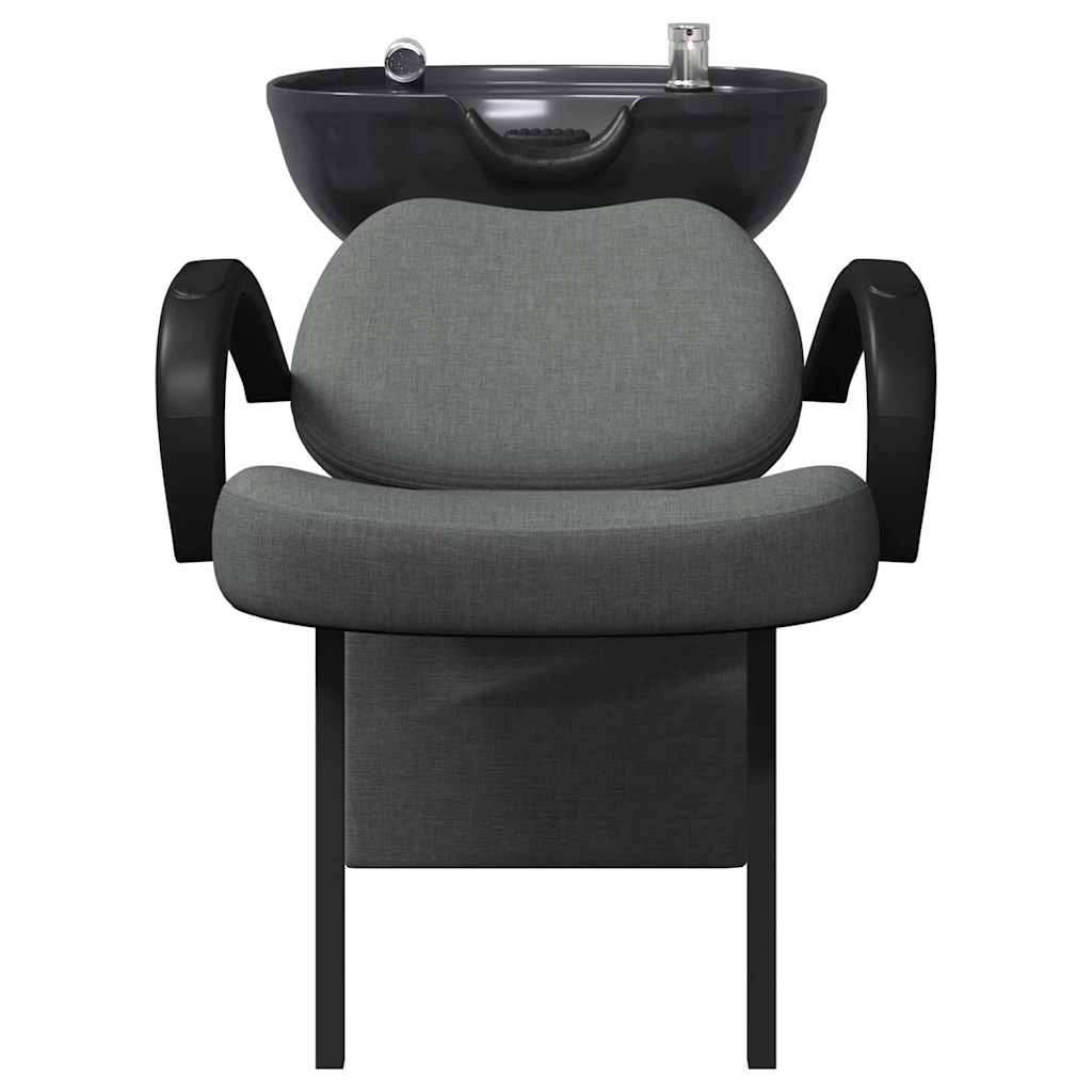 Shampoo Stuhl Dunkelgrau und Schwarz 136 x 60 x 92 cm