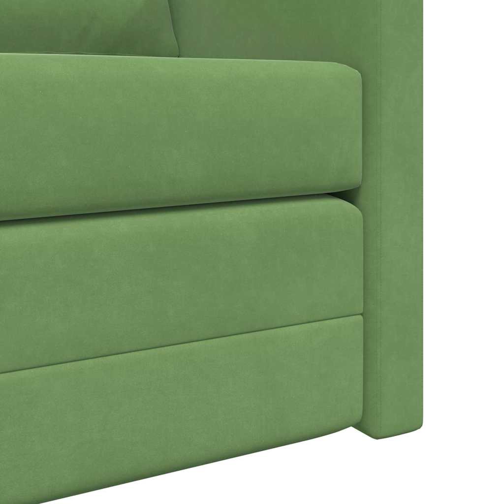 Schlafsofa Hellgrün 204 x 122 x 60 cm Samt