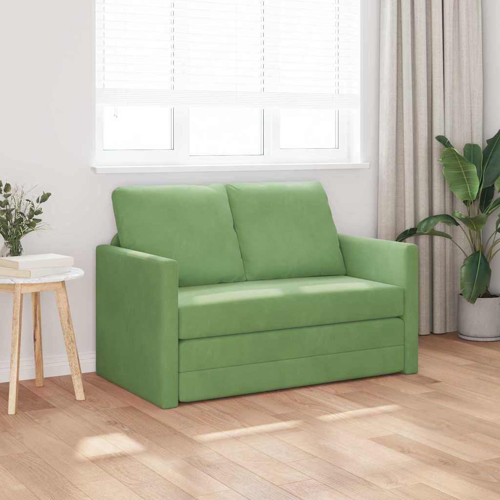 Schlafsofa Hellgrün 204 x 122 x 60 cm Samt