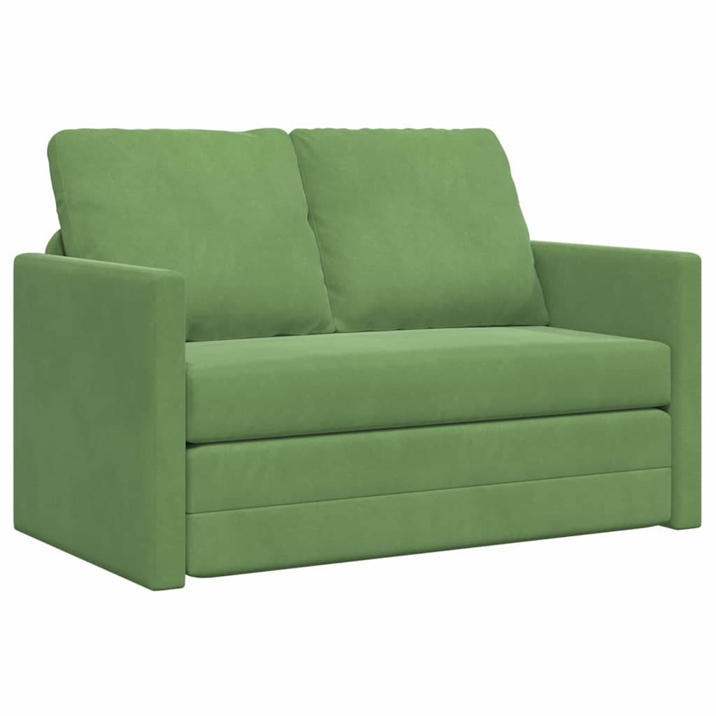 Schlafsofa Hellgrün 204 x 122 x 60 cm Samt