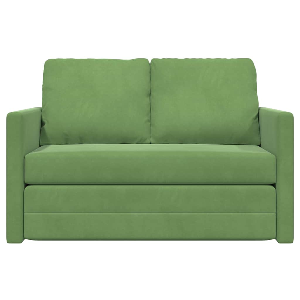 Schlafsofa Hellgrün 204 x 122 x 60 cm Samt